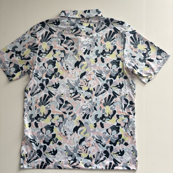 Men’s Bad Birdie Golf Savannah Swing Abstract Floral Performance Polo L MSRP $78 - Picture 2 of 7